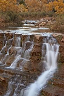 Cascading Prints: Secret Falls in the fall, Washington County, Utah, United States of America, North