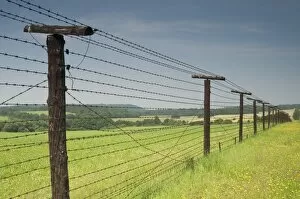 Only s ection that remains of Iron Curtain in Czech Republic, 350m length of barbed wire fence