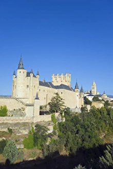 Images Dated 30th August 2010: Segovia Castle and Gothic style Segovia Cathedral built in 1577, UNESCO World Heritage Site