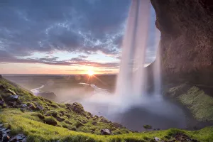 Icelandic Culture Prints: Selanjafoss during the last seconds of sunset in the summer of 2017