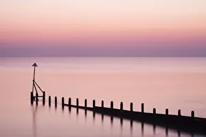 Purple Prints: Selsey Bill at sunset, Selsey, West Sussex, England, United Kingdom, Europe