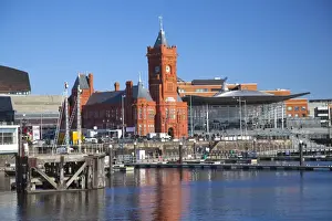South Wales Prints: The Senedd (Welsh National Assembly Building) and Pier Head Building, Cardiff Bay