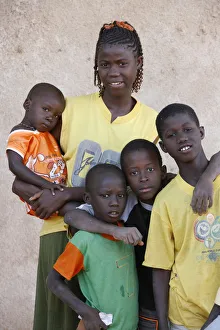 Boys Prints: Senegalese children, Garage-Bentenier, Thies, Senegal, West Africa, Africa