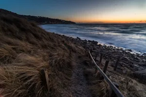 Sennen Beach at sunset, Sennen, Cornwall, England, United Kingdom, Europe