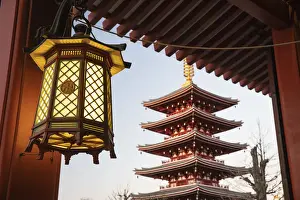 Asakusa Prints: Senso-ji Temple, an ancient Buddhist temple in the Asakusa district, Tokyo, Japan, Asia