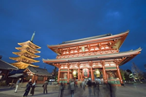 Asakusa Prints: Sensoji temple illuminated at night, Asakusa, Tokyo, Japan, Asia