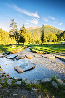 Brescia Province Prints: September light in Sozzine valley in Ponte di Legno, Vallecamonica (Val Camonica)