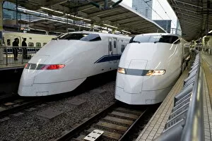 Images Dated 24th April 2009: Series 300 Shinkansen bullet trains waiting at Tokyo Station, Tokyo, Japan