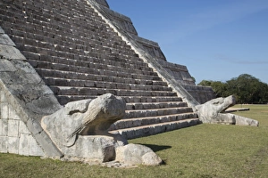 Stairway Prints: Serpent heads, El Castillo (Pyramid of Kulkulcan)