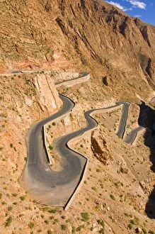Serpentine road in the Dades Gorge, Morocco, North Africa, Africa