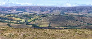 Pastures Prints: Serra da Canastra landscape and vegetation, Minas Gerais, Brazil, South America