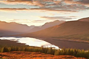 Loch Prints: The setting sun over Loch Loyne in the Scottish Highlands
