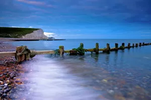 Images Dated 11th May 2010: Seven Sisters Cliffs from Cuckmere Haven Beach, South Downs, East Sussex