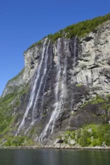 Seven Sisters waterfall, Geiranger Fjord, UNESCO World Heritage Site, Geiranger, More og Romsdal, Norway, Scandinavia