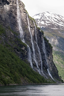 Cascading Prints: Seven Sisters waterfalls, Geirangerfjord