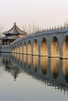 Arching Prints: Seventeen Arch Bridge, Kunming Lake, Summer Palace, Beijing, China, Asia