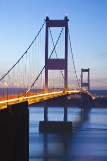 Images Dated 1st February 2011: Severn Estuary and First Severn Bridge, near Chepstow, South Wales, Wales
