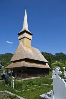 Sfinti Arhangheli wooden church, UNESCO World Heritage Site, Rozaleva, Maramures