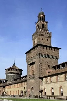 The Sforzas Castle (Castello Sforzesco), Milan, Lombardy, Italy, Europe