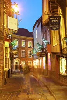 Street Scenes Prints: The Shambles at Christmas, York, Yorkshire, England, United Kingdom, Europe