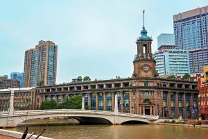 Shanghai Prints: Shanghai Postal Museum (built in the 1920s) by the Suzhou Creek, Shanghai, China