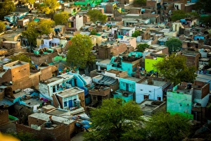 Slum Prints: Shanty houses of Mathura, Uttar Pradesh, India, Asia