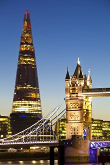 The Shard Prints: The Shard building and Tower Bridge at Night