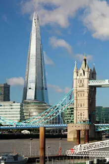 River Thames Gallery: The Shard and Tower Bridge, London, England, United Kingdom, Europe