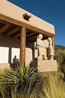 New Mexico Prints: Shared Knowledge sculpture by Doug Hyde, Museum of Indian Art & Culture