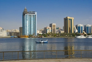 U A E Prints: Sharjah Creek skyline