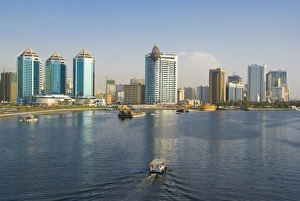 Sharjah Creek skyline, Sharjah, United Arab Emirates (U