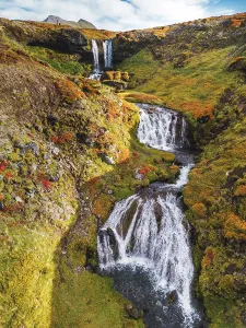 Waterfalls Prints: Sheep's Waterfall. Famous tourist landscape