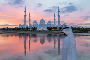 Typically Middle Eastern Prints: Sheikh Zayed Bin Sultan Al Nahyan Mosque, Abu Dhabi, United Arab Emirates, Middle East