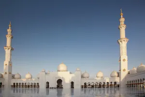 Minarets Prints: Sheikh Zayed Grand Mosque at dusk, Abu Dhabi, United Arab Emirates