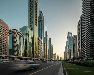 High Rises Prints: Sheikh Zayed Road, Downtown, Dubai, United Arab Emirates, Middle East