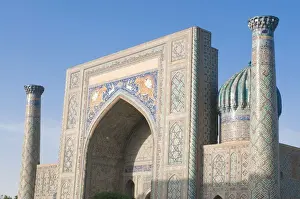 Sher Dor Medressa at the Registan, UNESCO World Heritage Site, Samarkand