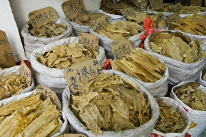 Dried Food Prints: Sheung Wan district, Hong Kong, China, Asia