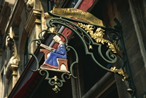Iron Work Prints: Shingle for Brussels Lace shop, Grand Place, Brussels, Belgium, Europe