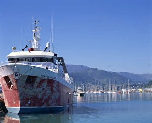 Marlborough Prints: Ship moored in harbour at Nelson