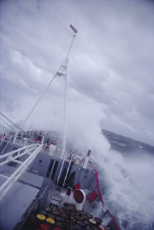 Crash Prints: Ship in rough seas, Antarctic Ocean, Antarctica