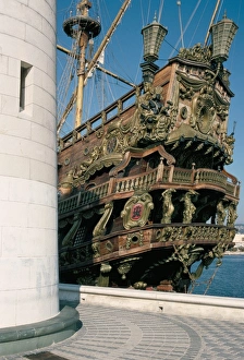 Cannes Prints: Ship used in the film Pirates, Cannes, Alpes Maritimes, Cote d Azur