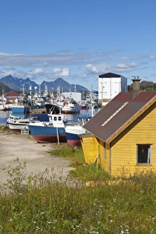 Images Dated 11th July 2009: The shipping town of Ballstad, Vestvagoy, Lofoten Islands, Nordland, Norway, Scandinavia, Europe