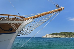 Hull Prints: Ships hull and blue sea, Makarska, Makarska Riviera, Dalmatia, Croatia, Europe