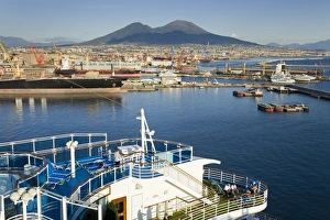 Ports Prints: Ships in Naples Port, Campania, Italy, Europe