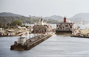 Panamanian Prints: Ships passing through locks