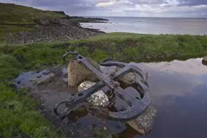 Shipwreck anchor in Soltuvik bay, west coast of Sandoy, Faroe Islands (Faroes)