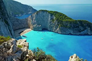 Greek Islands Gallery: Shipwreck beach, Zante island, Ionian Islands, Greek Islands, Greece, Europe