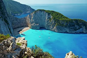 Greek Islands Gallery: Shipwreck beach, Zante island, Ionian Islands, Greek Islands, Greece, Europe