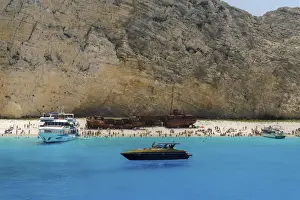 Shipwreck Prints: Shipwreck on Navagio Beach, a famous beach with crystal clear waters