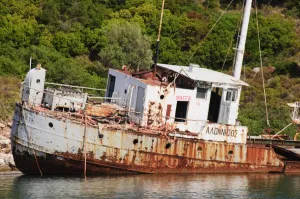 Shipwreck, Peristera Island near Alonissos, Sporades Islands, Greek Islands Shipwreck, Peristera Island near Alonissos, Sporades Islands, Greek Islands